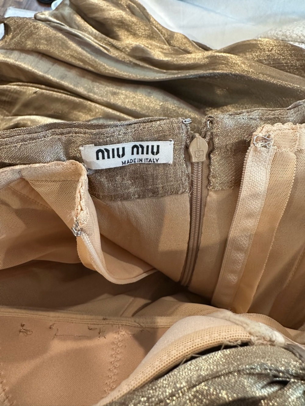 Miu Miu Halter Gown Metallic Embellished Gown One of a Kind - Picture 8 of 11